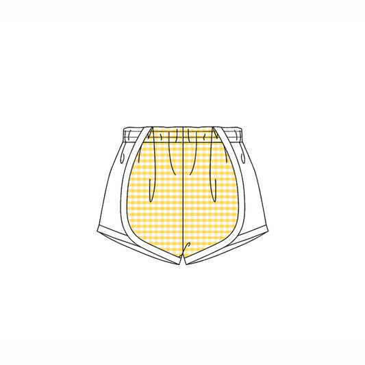 4.14 SS0496 Baby Girls White Yellow Plaid Shorts Bottoms Pre order