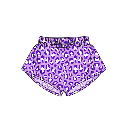 4.14 SS0501 Baby Girls Purple Leopard Yoga Shorts Bottoms Pre order