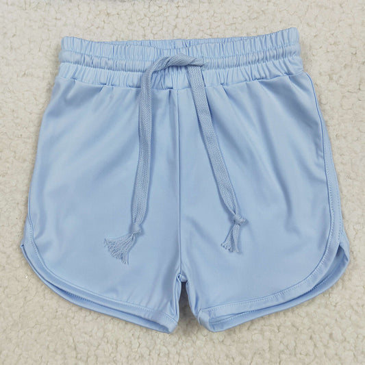 5.14 RTS NO MOQ Baby Girls Summer Pants SS0505 Light Blue Elastic Yoga Shorts Bottoms