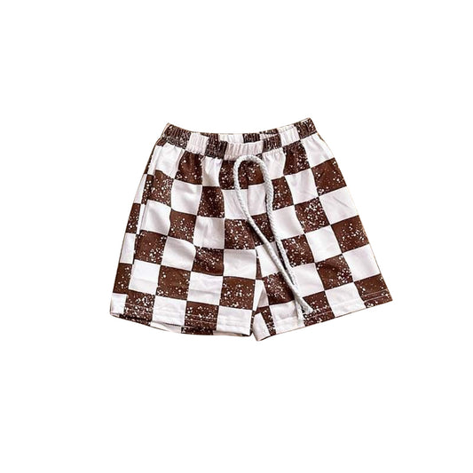 4.9 SS0514 Baby Boys Brown Checked Shorts Pre order