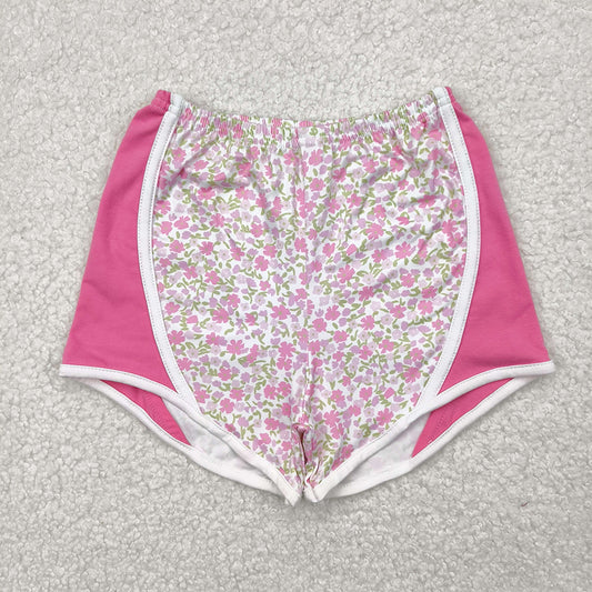 RTS NO MOQ Baby Girls Summer Pants SS0523 Pink Floral Patchwork Strawberry Shorts Bottoms