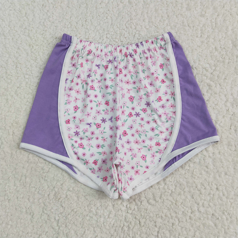 5.13 RTS NO MOQ Baby Girls Summer Pants SS0524 Lavender Floral Strawberry Shorts Bottoms