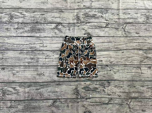4.2 SS0534 High waist brown camo kids girls summer shorts