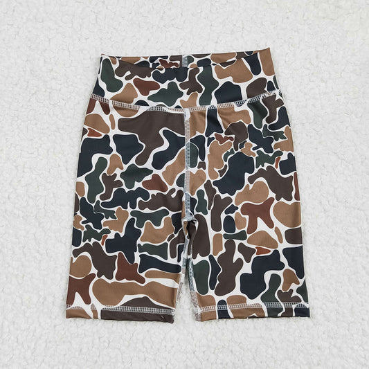 RTS NO MOQ Baby Boys Summer pants SS0534 Brown Camo Yoga High waist Shorts Bottoms