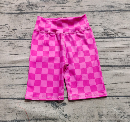 4.30 SS0538 Baby Girls Pink Plaid Yoga Biking Shorts Bottoms Preorder