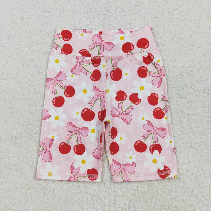RTS NO MOQ Summer Sibling Baby Girls 6 Colors High Waist Tennis Yoga Biking Shorts Bottoms