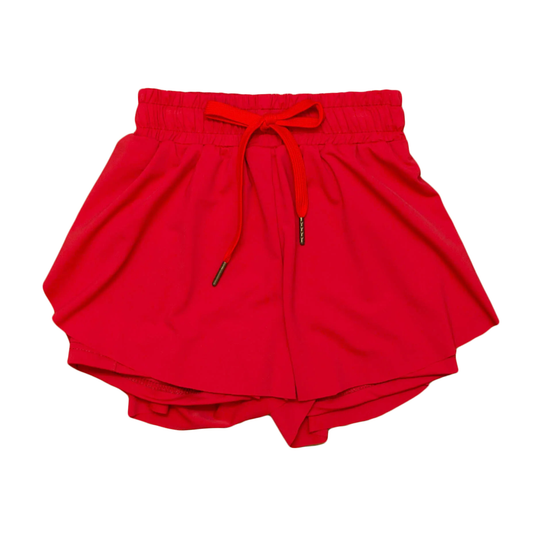 4.2 SS0544 Red kids girls activewear summer yoga shorts pre order