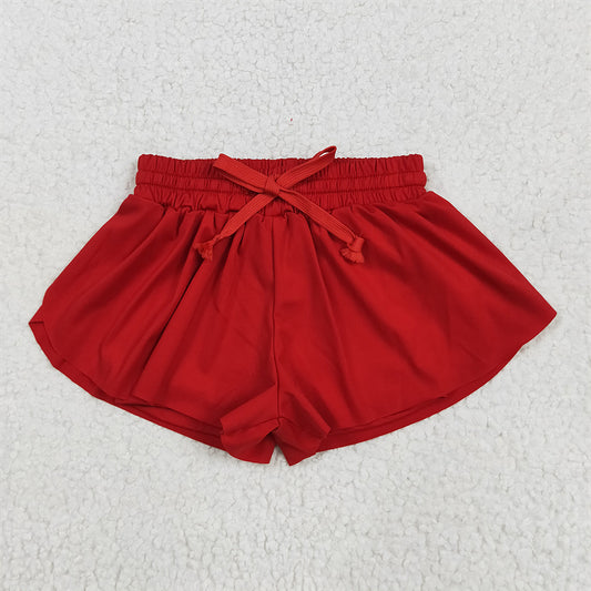 5.19 RTS NO MOQ Baby Girls Summer Pants SS0544 Red Skort Yoga Shorts Bottoms