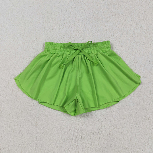 5.29 RTS NO MOQ Baby Girls Summer Pants SS0548 Green Yoga Activewear Shorts Bottoms
