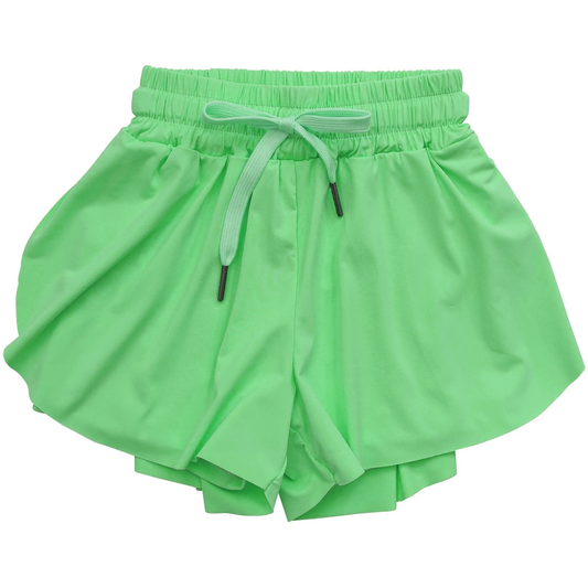 4.2 SS0548 Green kids girls activewear summer yoga shorts pre order