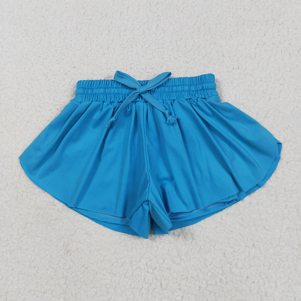 5.29 RTS NO MOQ Baby Girls Summer Pants SS0549 Light Blue Yoga Skort Shorts Bottoms