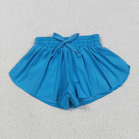 5.29 RTS NO MOQ Baby Girls Summer Pants SS0549 Light Blue Yoga Skort Shorts Bottoms