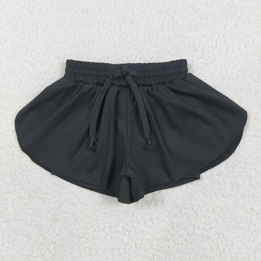 5.19 RTS NO MOQ Baby Girls Summer Pants SS0551 Black Yoga Skort Shorts Bottoms