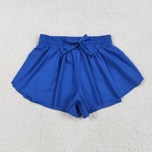 6.18 RTS NO MOQ Baby Girls Summer Pants SS0552 Royal Blue Skort Yoga Shorts Bottoms