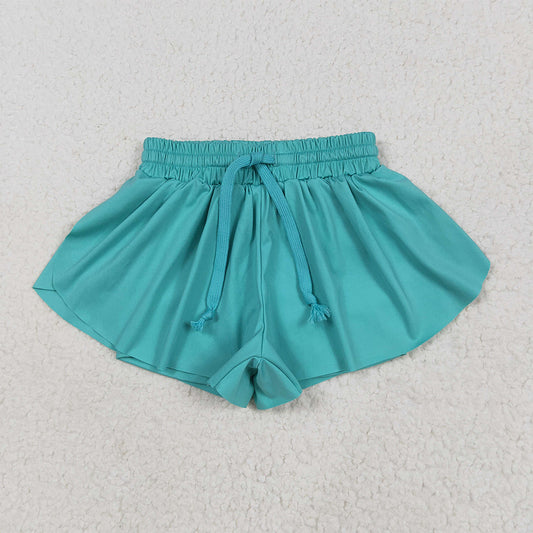 5.29 RTS NO MOQ Baby Girls Summer Pants SS0553 Aqua Yoga Activewear Shorts Bottoms