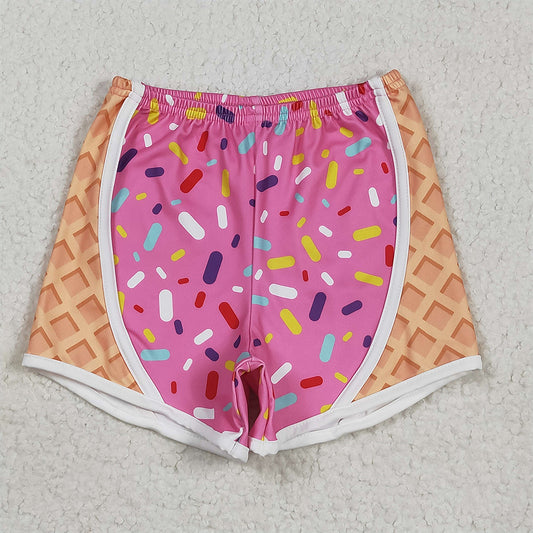 5.13 RTS NO MOQ Baby Girls Summer Pants SS0570 Pink Ice-cream Drip Yoga Shorts Bottoms