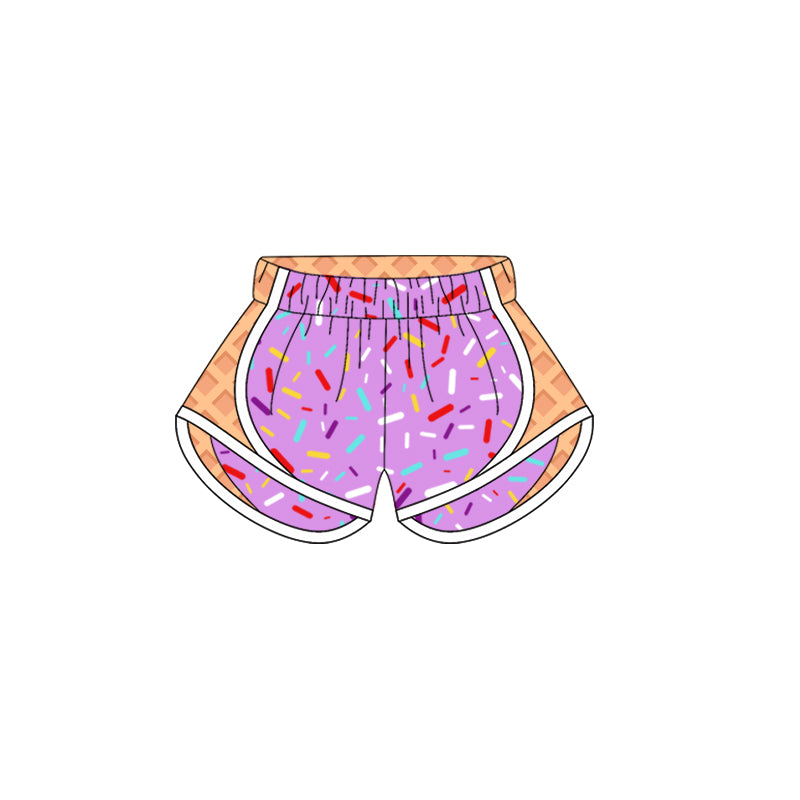 3.31 SS0572 Baby Girls Purple Ice-cream Drip Yoga Shorts Bottoms Pre order