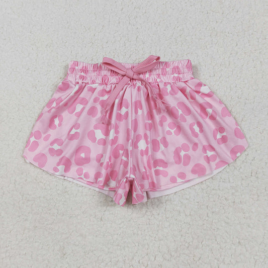 5.29 RTS NO MOQ Baby Girls Summer Pants SS0587 Pink Leopard Shorts Bottoms
