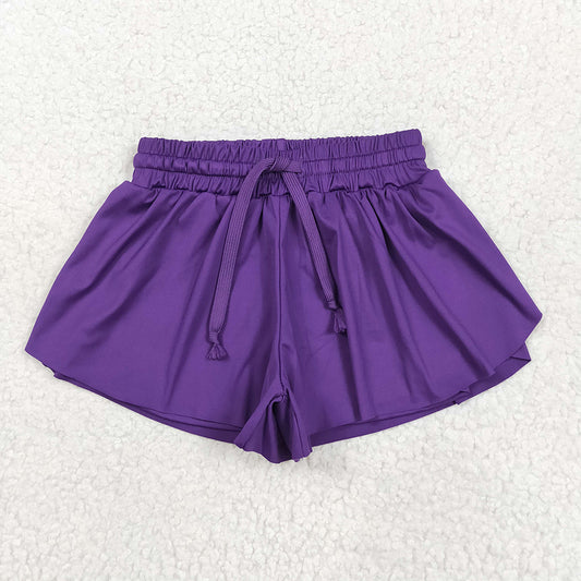 5.19 RTS NO MOQ Baby Girls Summer Pants SS0602 Purple Yoga Activewear Shorts Bottoms