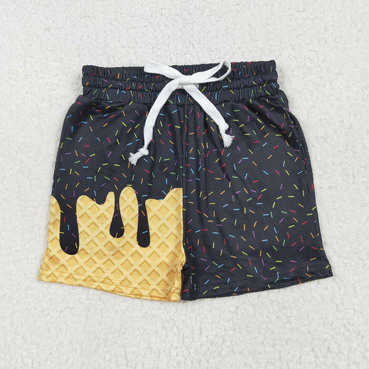 7.4 RTS NO MOQ Baby Girls Summer Pants SS0624 Black Ice Cream Drip Summer Shorts Bottoms