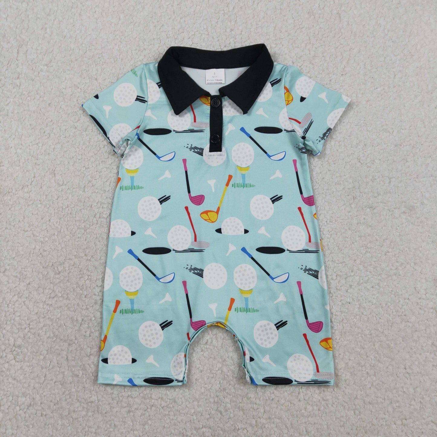 Baby Boy Infant Short Sleeves Golf Buttons Summer Romper RTS
