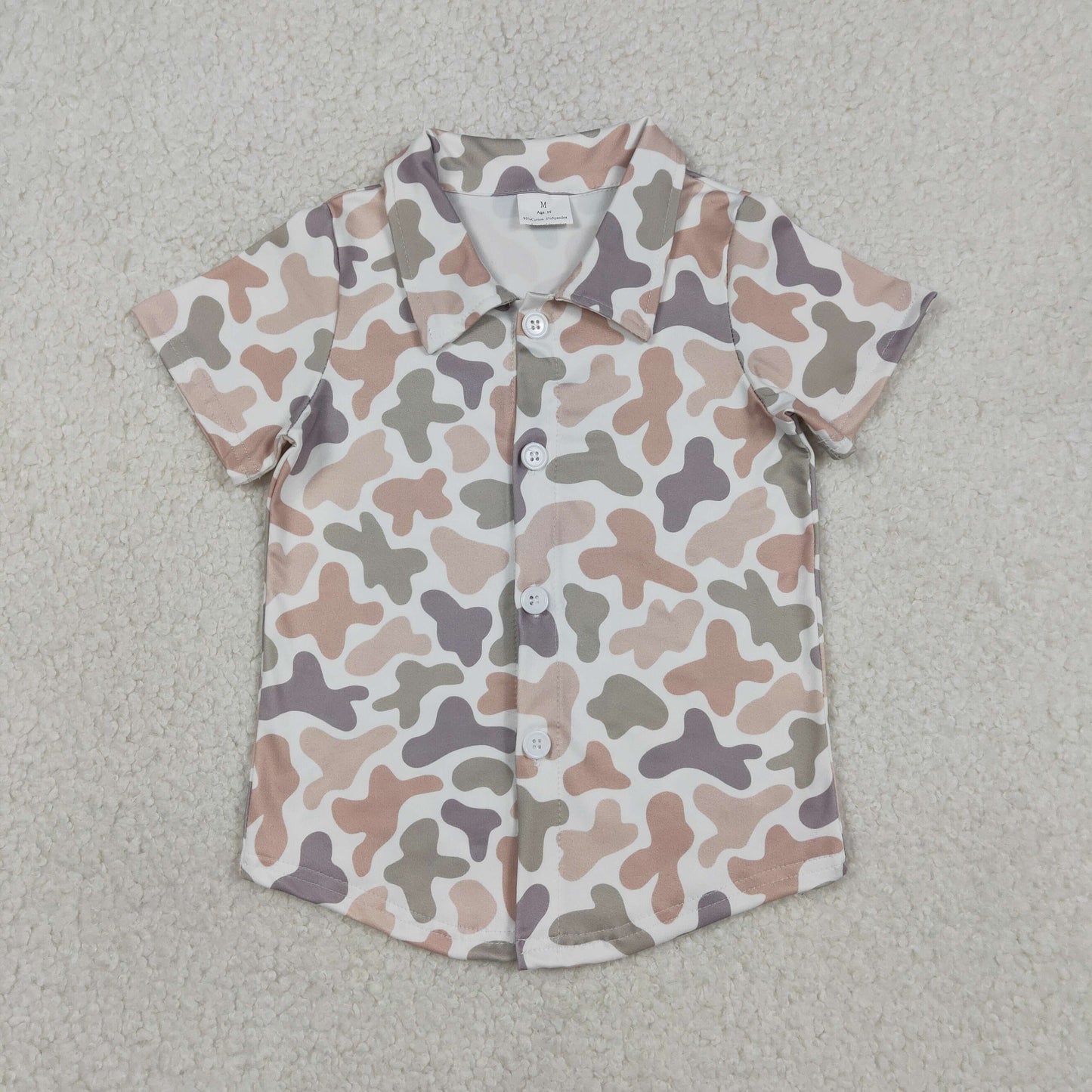 RTS Baby Boys Short Sleeves Buttons Cardigan Camo Shirt