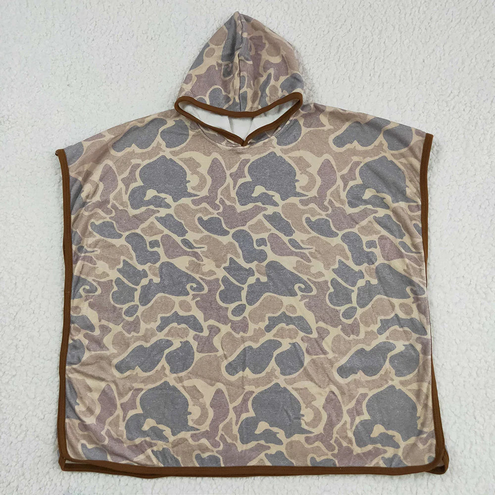 RTS Baby Kids Children Brown Camo Terry Swim Towel Cover Ups