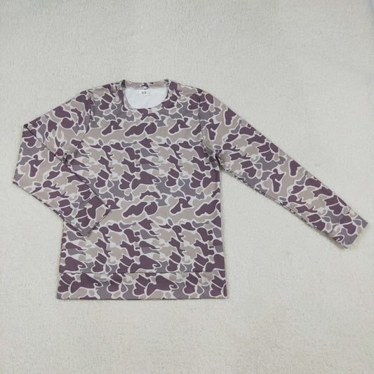 RTS Adult Women Long Sleeve Camo Pullover Yoga Active Shirt Tops