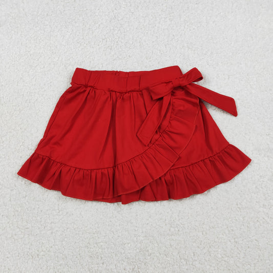 RTS Baby Girls Kids Red Ruffle Skirt Shorts Yoga Active Skort Bottoms