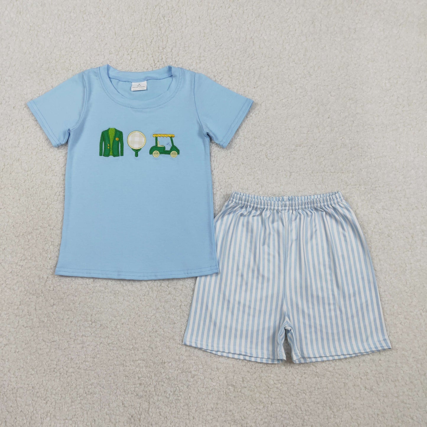 RTS Sibling Baby Boys Girls Kids Embroidery Golf Tops Shorts Clothes Sets