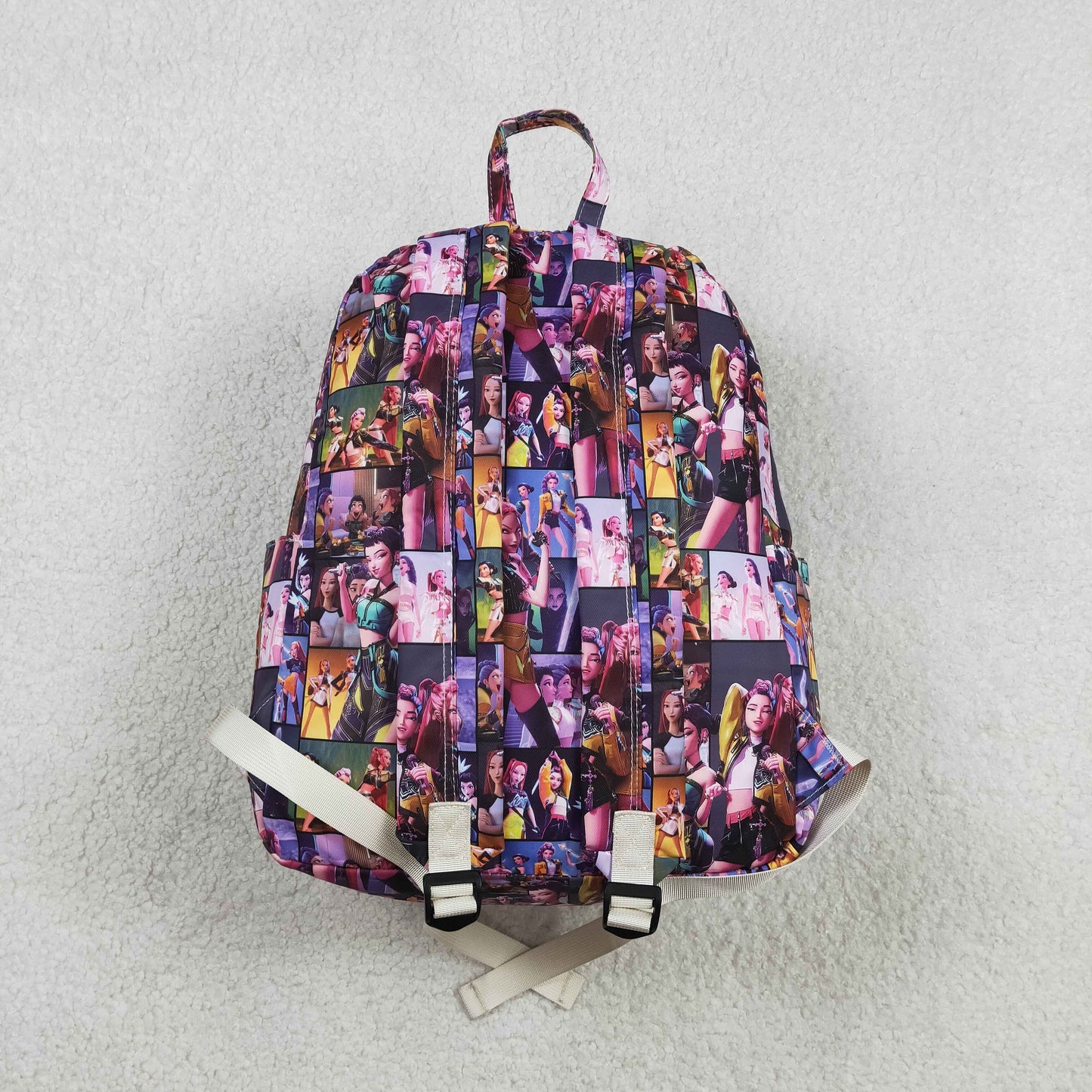 Baby Girls Kids Singer Plaid Zipper Backpack School Purple Bag RTS