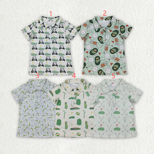 RTS Sibling Baby Boys Short Sleeves Buttons Golf Shirts Tops Summer Clothes