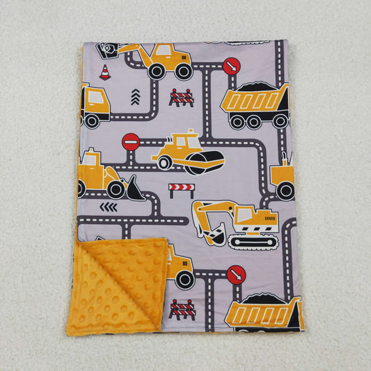 RTS Baby Boy Toddler Construction Minky Blanket