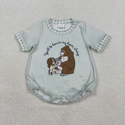 Baby Boys Infant Short Sleeves Monkey Bubble Romper RTS