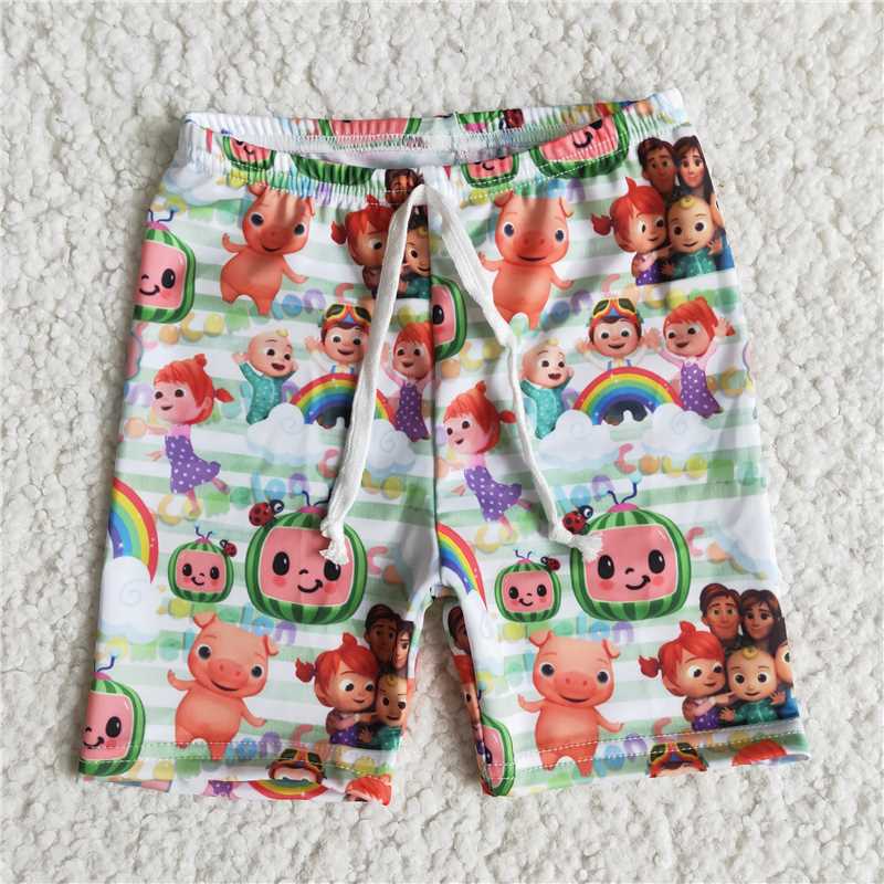 boy rainbow swim shorts with elastic waist