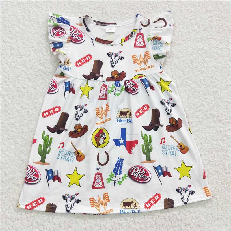 GSD0260 girl's all over print cartoon dress