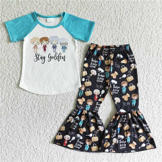 C6-23 slay golden short sleeve little man suit