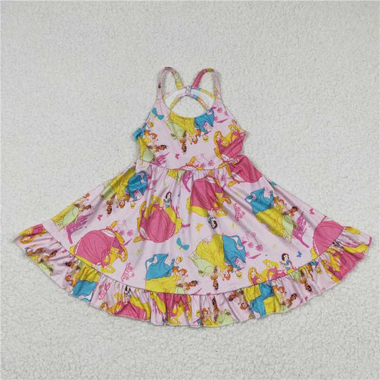 GSD0281 Cartoon Pink Sling Dress