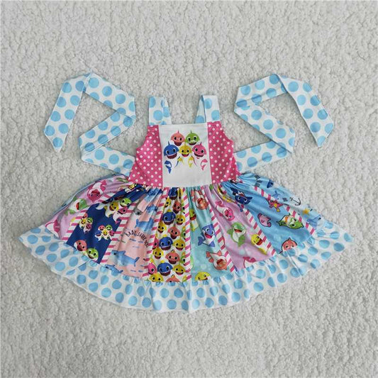 fashion girl sweet style frock kids high quality twirl dress