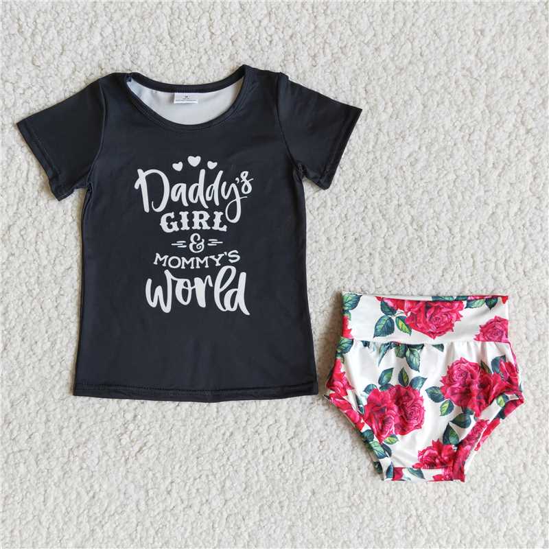 infants baby girls short sleeve top and bummie set