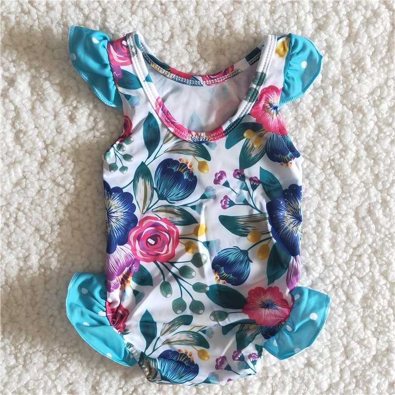 summer girl swimsuit flower pattern swim one piece