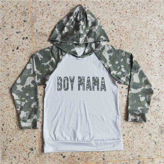 6 A29-5 boy mama camo long sleeve hoodie adult fashion top