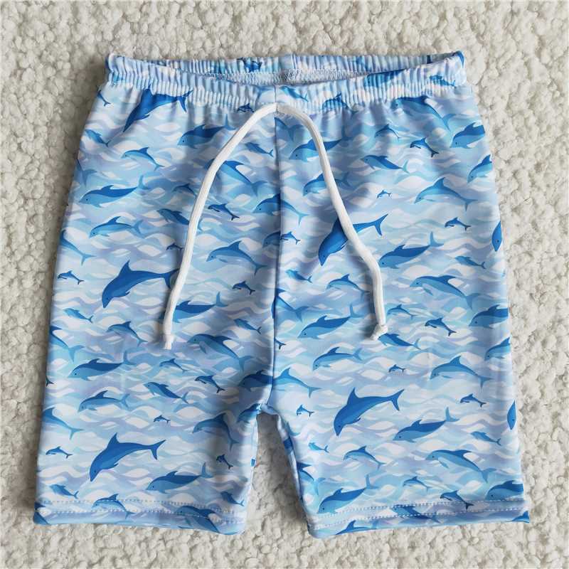 boy cartoon swim shorts with elastic waist