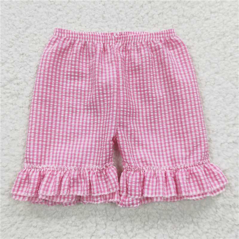 SS0063 Rose Red Plaid Shorts