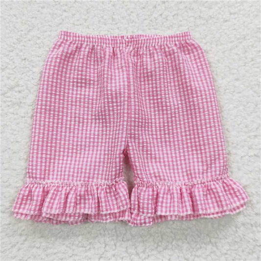 SS0063 Rose Red Plaid Shorts
