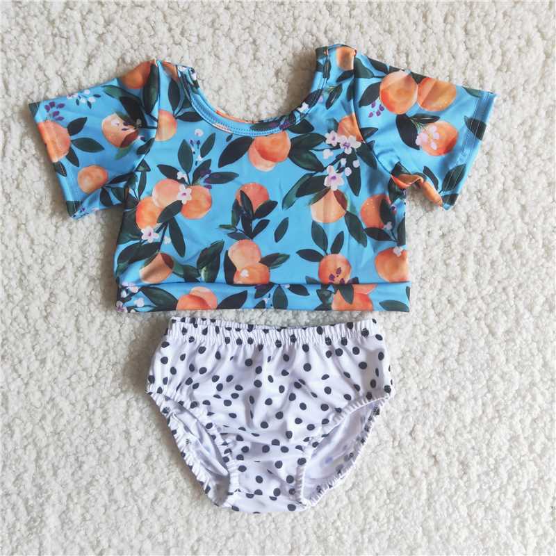 sweet girl short sleeve top and bummies  swim suit