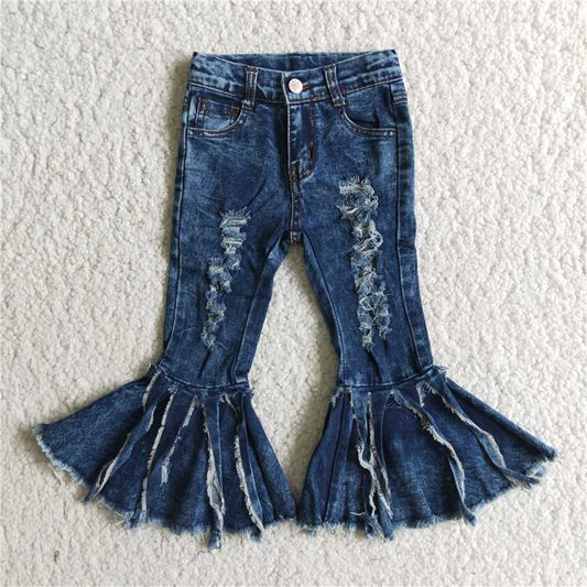 morgen girl fashion tassel holes jeans