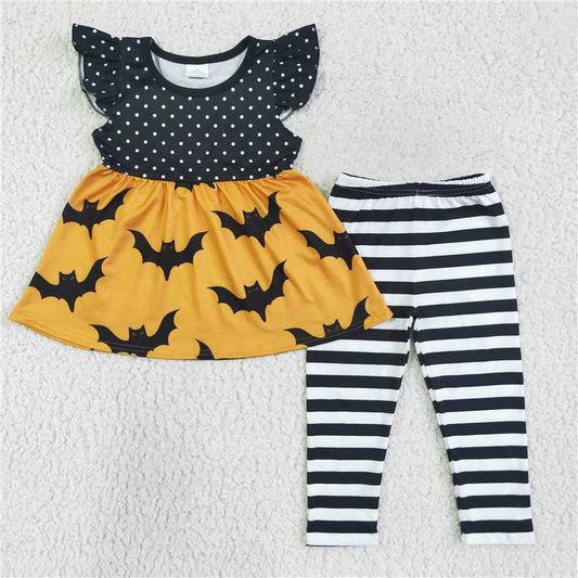 GSPO0172 girl short sleeve top and leggings 2pieces set for halloween