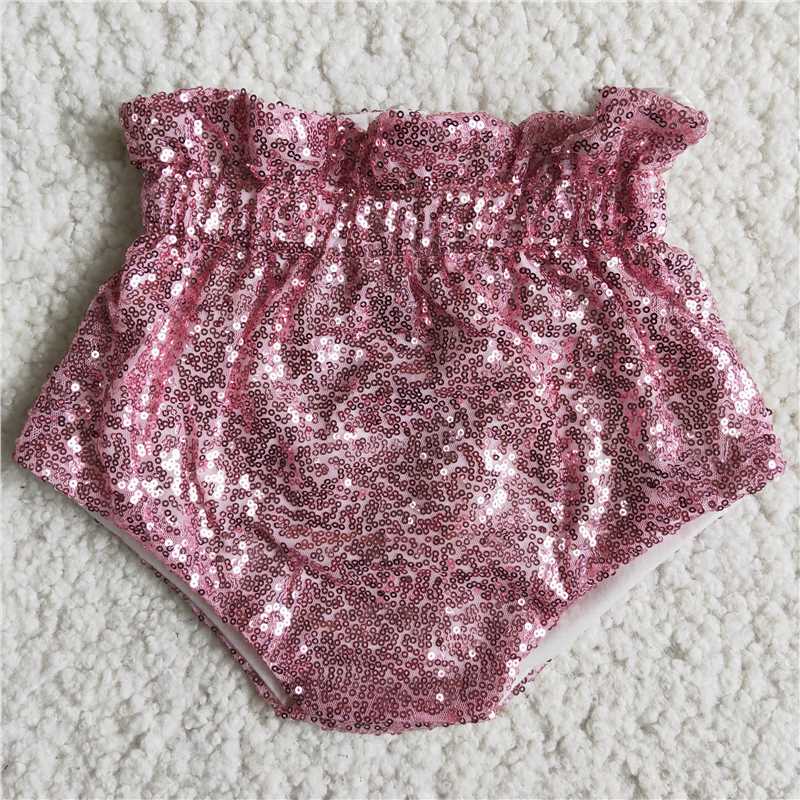 D5-9 infants high quality sequins bummies with elastic waist baby solid color shorts