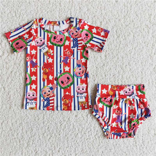 infants independence day short sleeve outfit